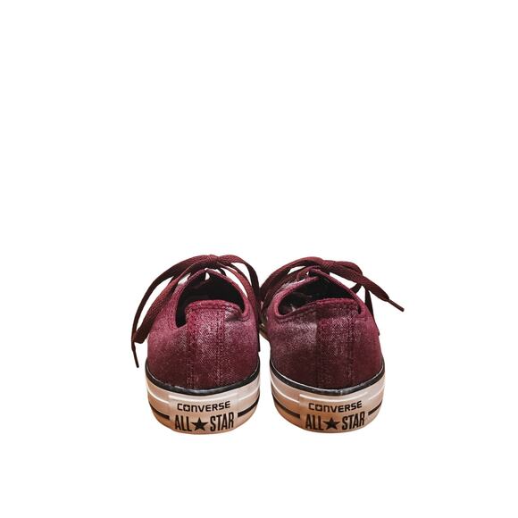 Converse Chuck Taylor All Star Low Top Sneaker In Dark Red/Silver Women's Size 8 - Picture 4 of 8